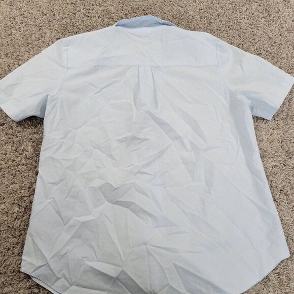 Orvis Shirt Women’s 14 Blue Button Up Shirt Short Sleeve Casual Lightweight - Picture 6 of 8